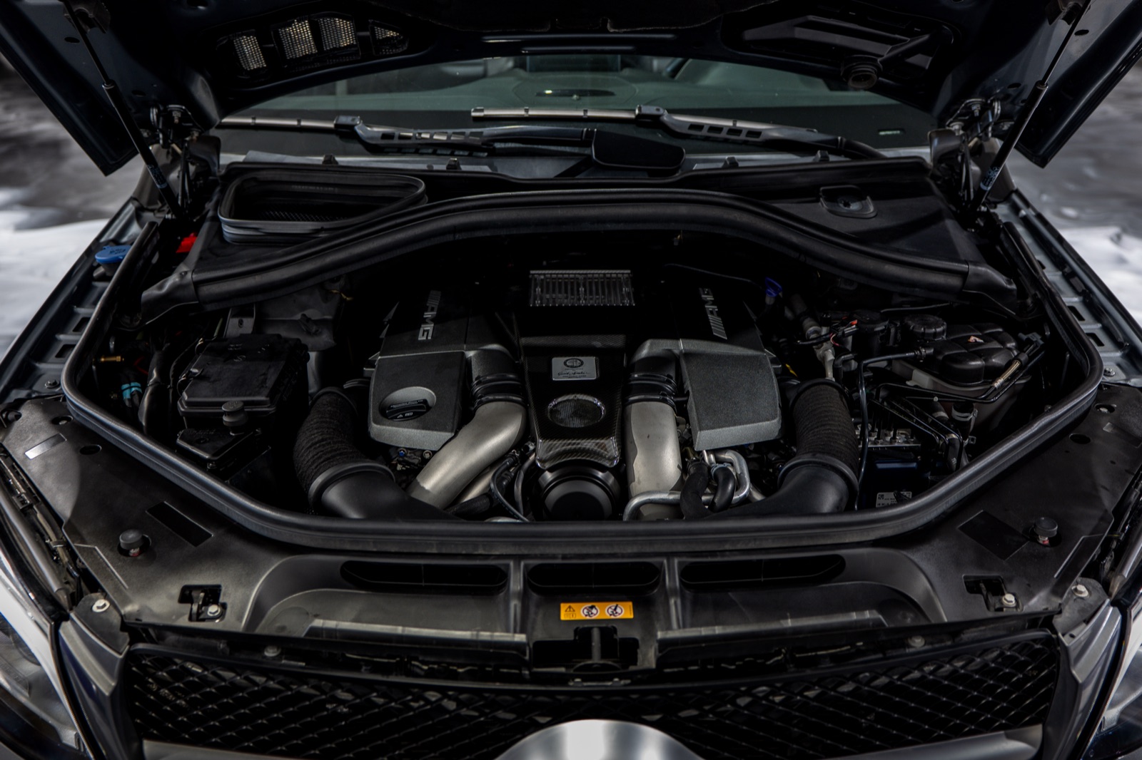 Engine bay of a Mercedes-AMG